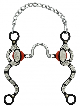 Freio tommy bles de corrente de Inox Trabalhado para Cavalos