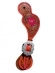 Correia de Espora Rc  Rosa Floral em Couro