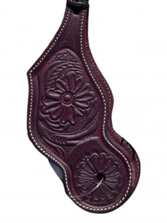 Correia de Espora Boots Horse Couro Marrom Bordada