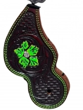 Correia de Espora RC Verde Floral em Couro