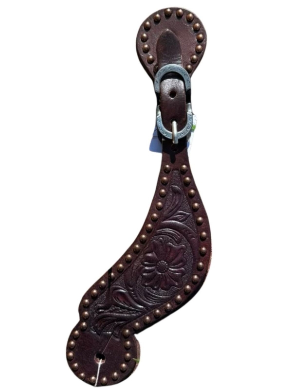 Correia de Espora Boots Horse Café com Rebites Couro